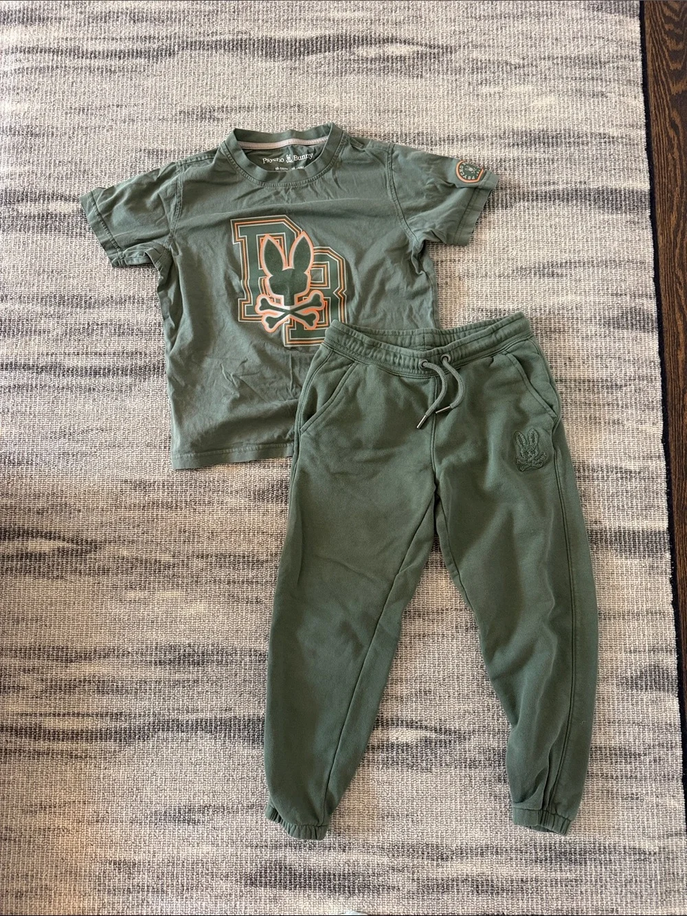 Psycho Bunny Olive Green Kids Jogger Sweatpants